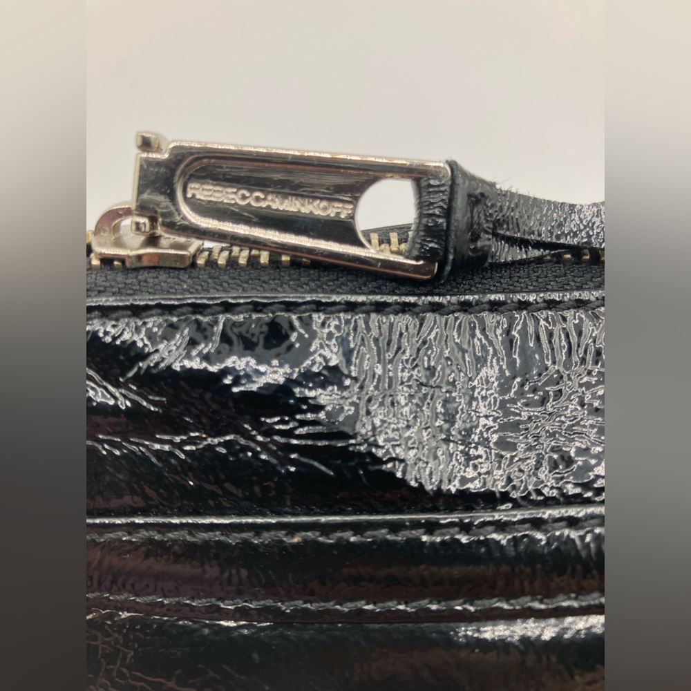 Rebecca Minkoff Black and Silver Crossbody Bag Patent - Picture 6 of 9
